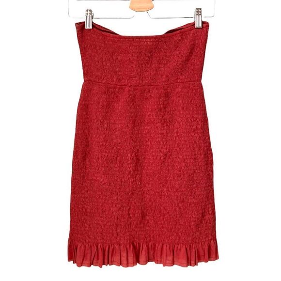 Free People Intimately Shirred Smocked Mini Halter Dress in Rust Orange Size S - Picture 7 of 13